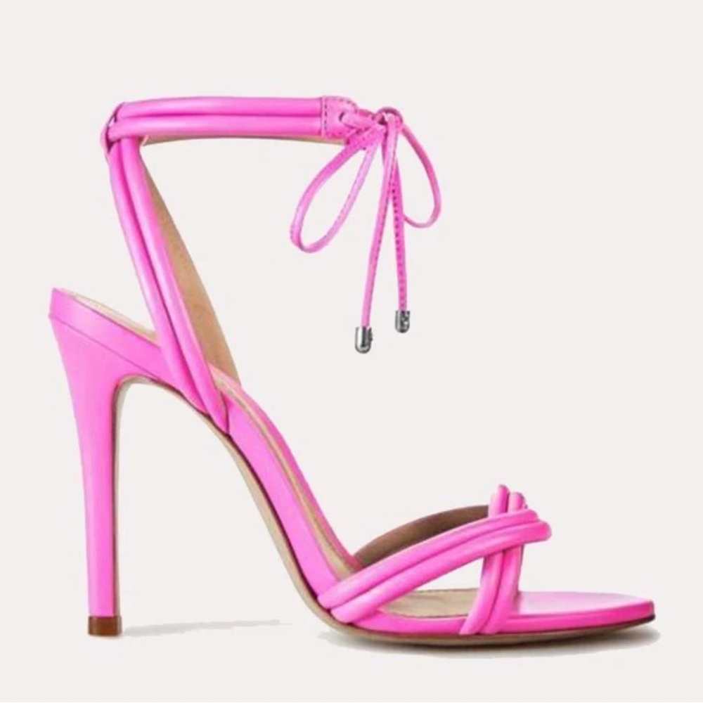 Women's Hot Pink Strappy Stiletto Sandals